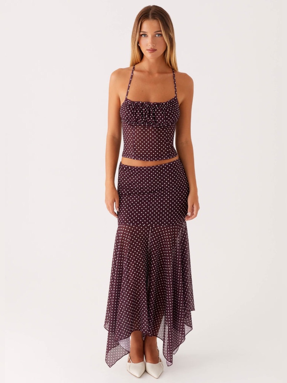 Peppermayo Purple Polka Dot Skirt Set - Picture 3 of 9